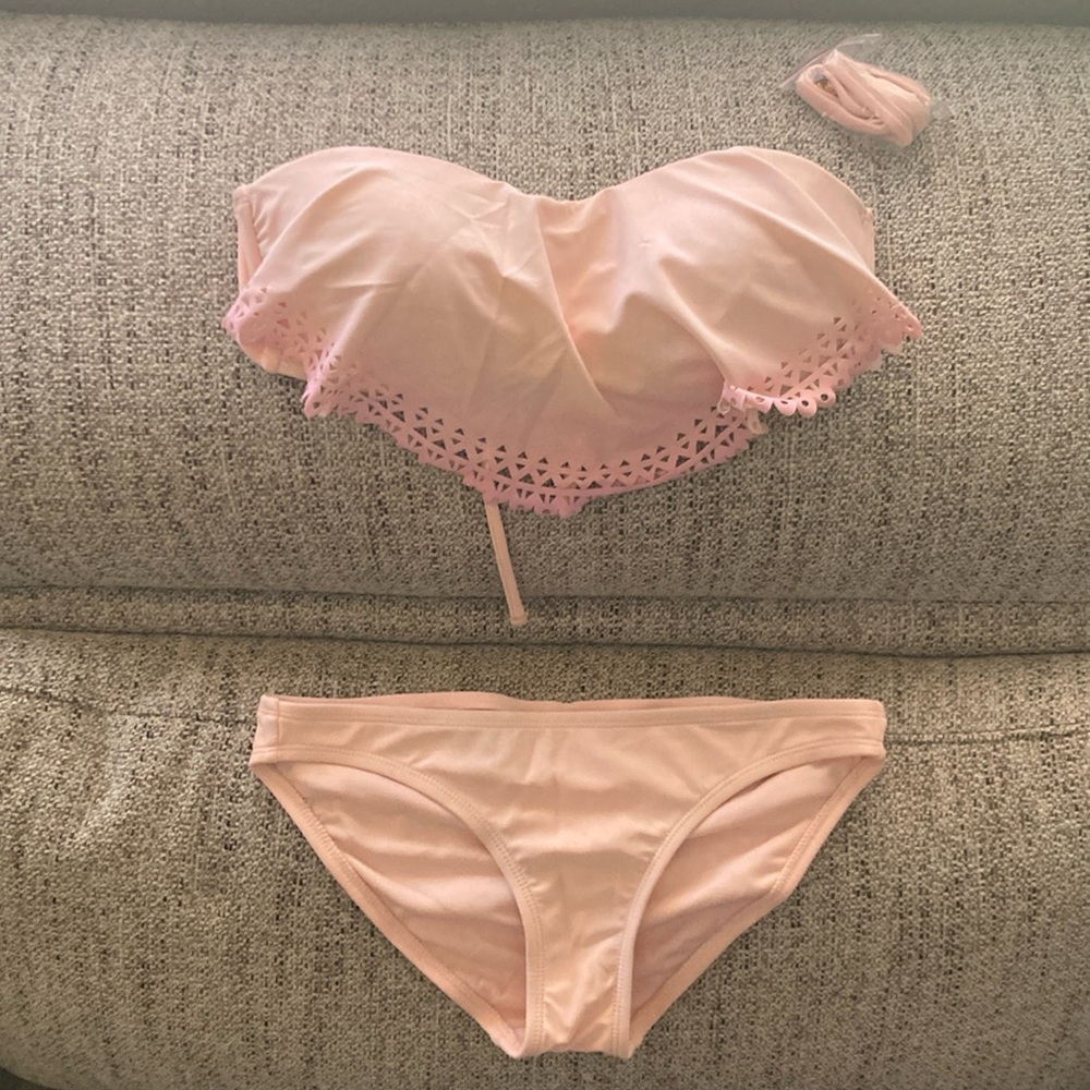 Pink Bikini Set | Halter/Strapless/shoulder String options | S
